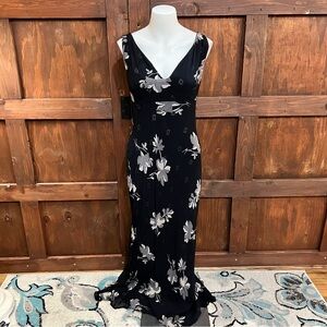 Nostalgia Black and White Floral Maxi Dress